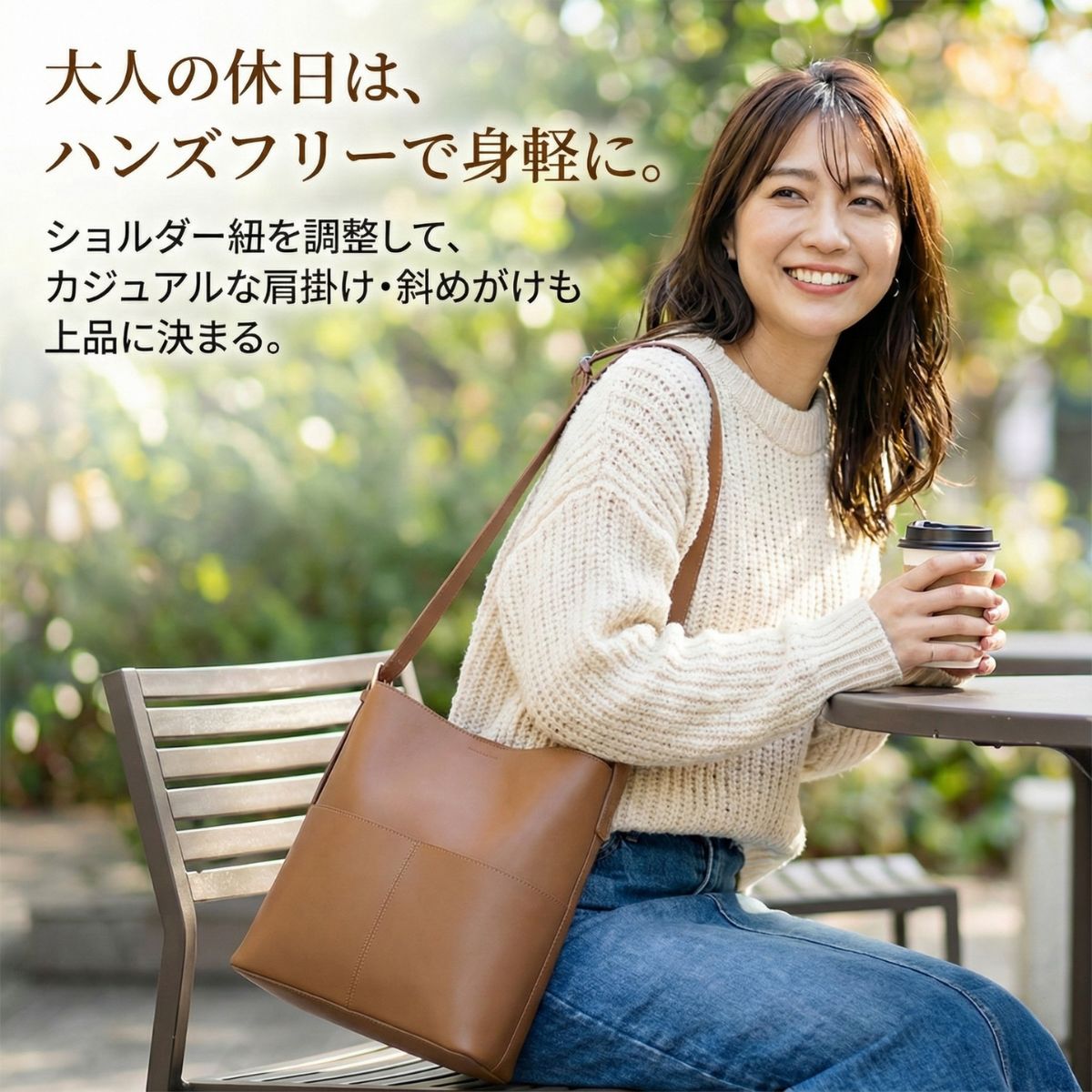 ショルダーバッグ レディース 大容量 軽量 ショルダー ワンショルダー 通学 通勤 カバン フェイクレザー 鞄 シンプル おしゃれ 関連画像5