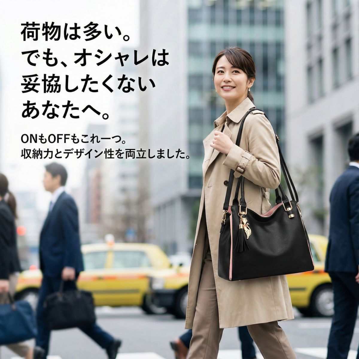 ハンドバッグ 2way レディース 大きめ 大容量 おしゃれ きれいめ カジュアル 肩掛け 斜めがけ ショルダー 通勤 旅行 30代 40代 関連画像1