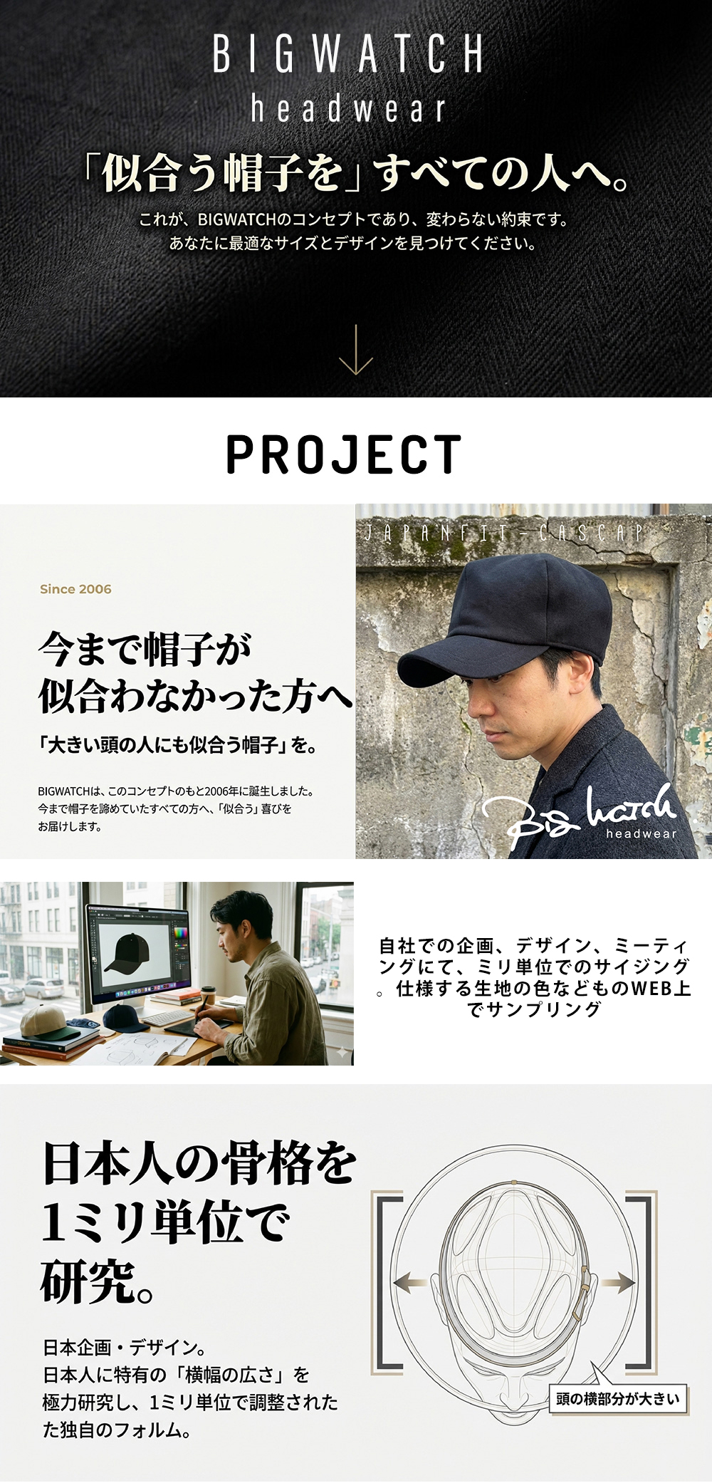 公式】BIGWATCH 大きいサイズ 帽子 メンズ ハット デニム メトロハット