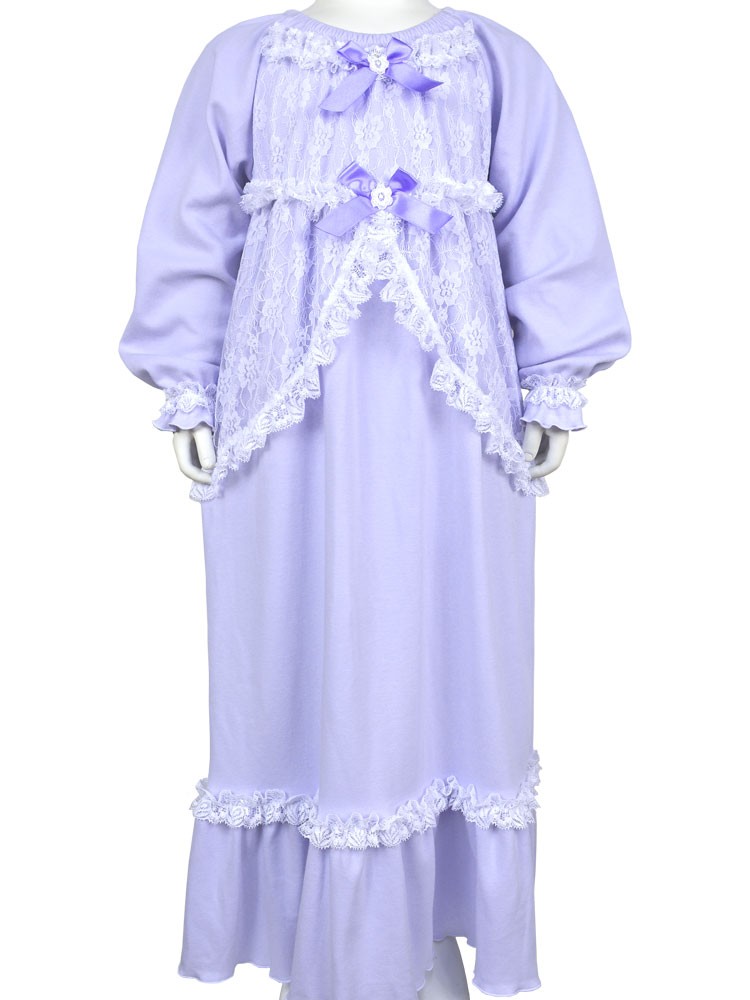 プリンセス ナイトドレス・アンジュ 長袖 ネグリジェ キッズ 日本製 送料無料 パジャマ