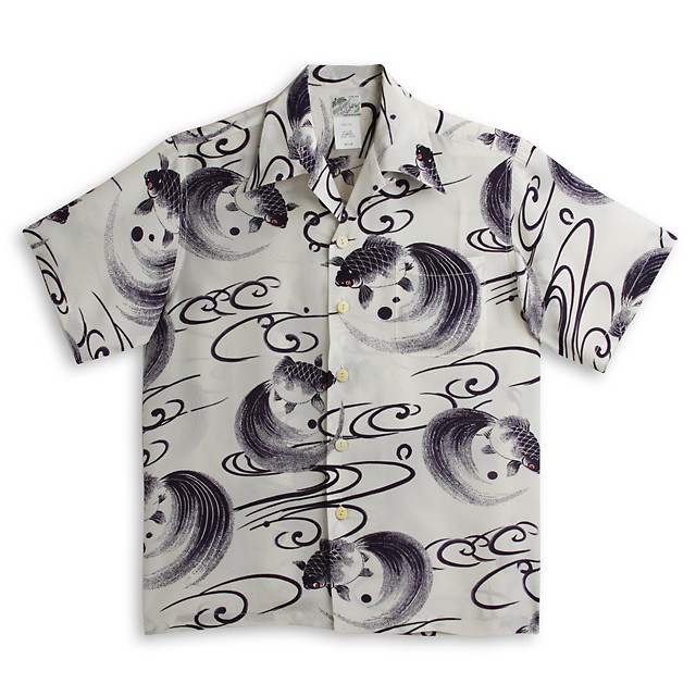 LALAKAI[ララカイ] アロハシャツ Kingyo-4 (NAVY) : American Clothing 