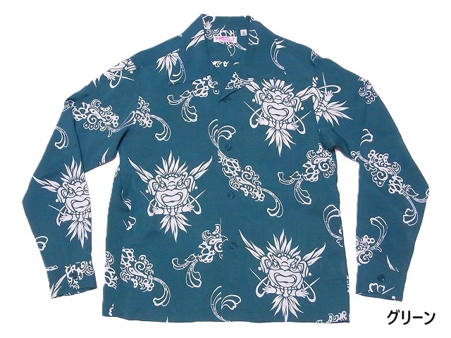 SUN SURF サンサーフ 長袖アロハシャツ SS29601 TIKI 長袖アロハ