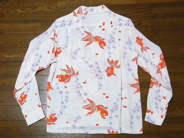 SUN SURF アロハシャツ M 金魚柄 SUN SURF SURF[サンサーフ] 長袖アロハシャツ SS28304 GOLD FISH WITH