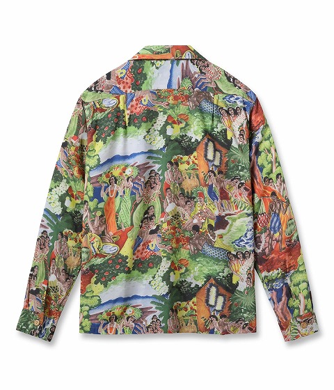 SUN SURF アロハシャツ 長袖　馬柄 SUN SURF サンサーフ アロハシャツ SS29679 ORIGINAL MATSON MENU