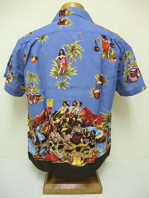 SUN SURF アロハシャツ M ネイビー SUN SURF サンサーフ アロハシャツ 長袖 THE PINEAPPLE ISLANDS