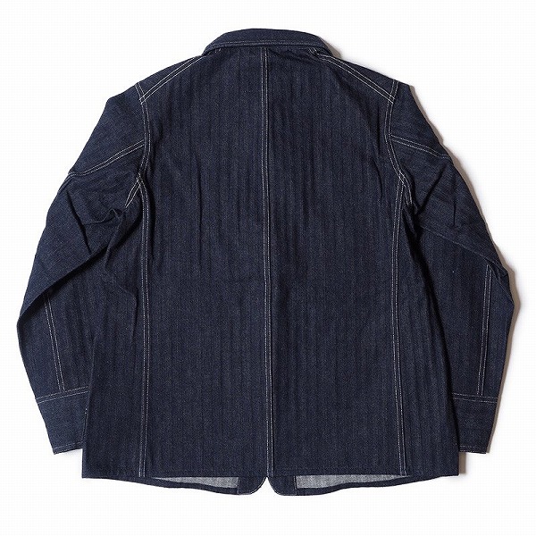 ウエアハウス WAREHOUSE インディゴヘリンボーン カバーオール 2165 INDIGO HERRINGBONE COVERALL WITH  CHINSTRAP チンストラップ付 (インディゴ/ONE-WASH)