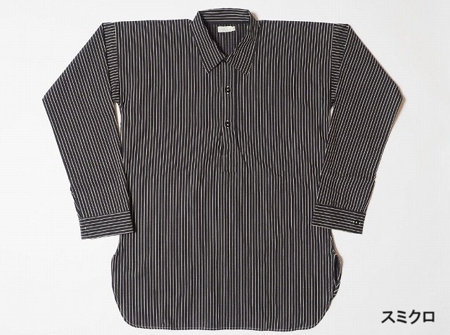 WAREHOUSE ウエアハウス ストライププルオーバーシャツ 3045 STRIPE PULLOVER SHIRTS 長袖 ワークシャツ プルオーバーシャツ｜cream05｜03