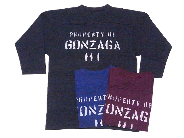 ナ*ム様 ウエアハウス☆GONZAGA HI ☆42サイズ☆スミクロ WAREHOUSE（ウエアハウス） フットボールTシャツ 4063 7分袖 GONZAGA