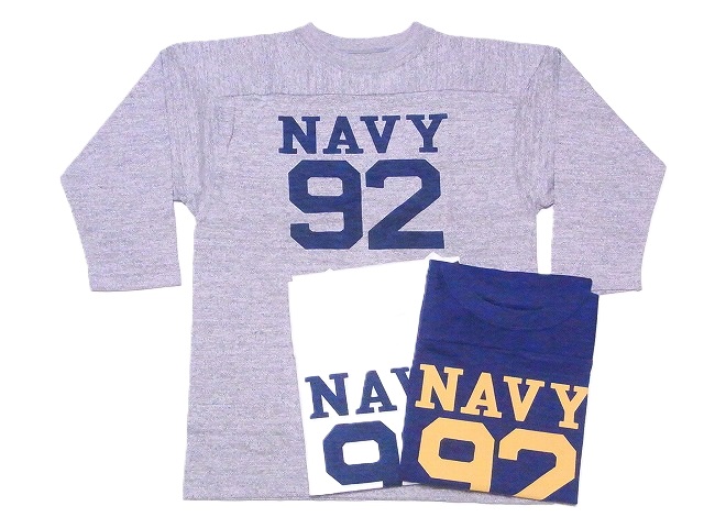 WAREHOUSE（ウエアハウス） フットボールT 4063 NAVY 92 7分袖