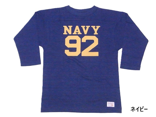 WAREHOUSE（ウエアハウス） フットボールT 4063 NAVY 92 7分袖