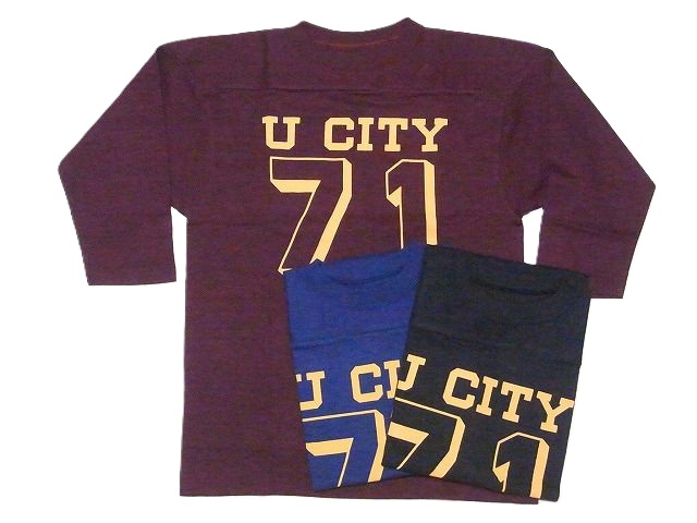 WAREHOUSE（ウエアハウス） フットボールTシャツ 4063 7分袖 U CITY 七 