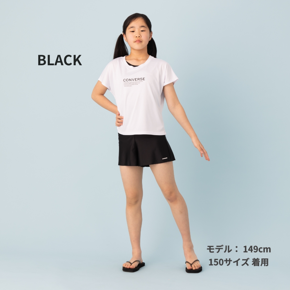 CONVERSE Tシャツ付きセパレートスクール水着3点セット 女の子 キッズ 水着 子供 ジュニア 140cm 150cm 160cm170cm