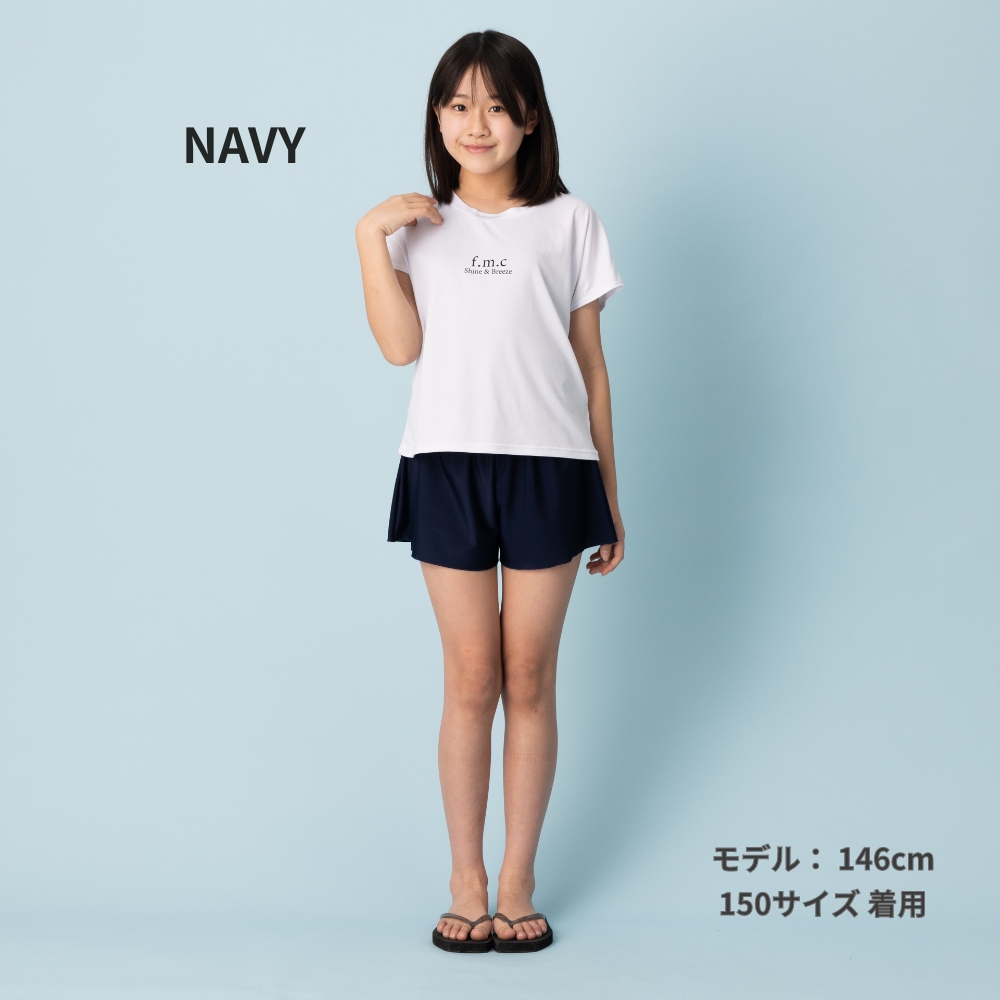 早割20%OFF】シンプルTシャツ付きセパレートスクール水着3点セット