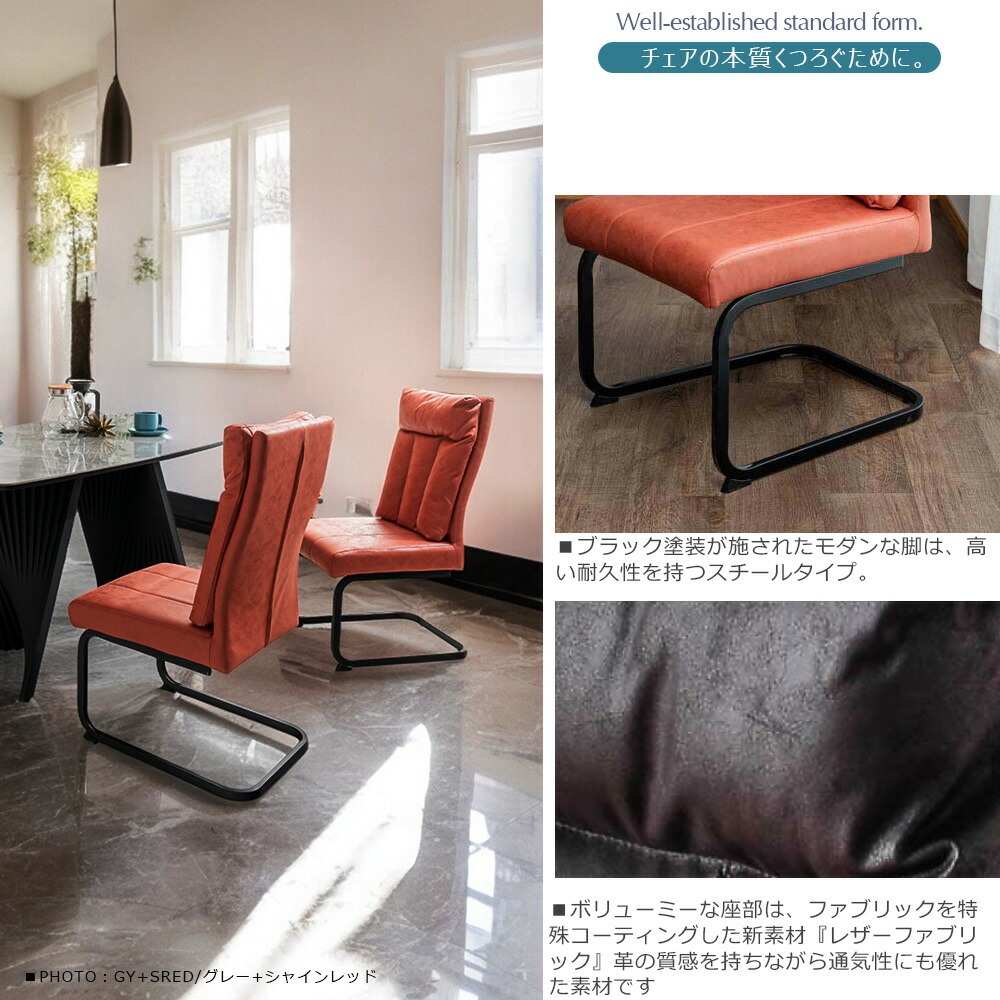 ダイニングチェア2脚セット カンティレバー椅子 チェアー 2脚 モダン