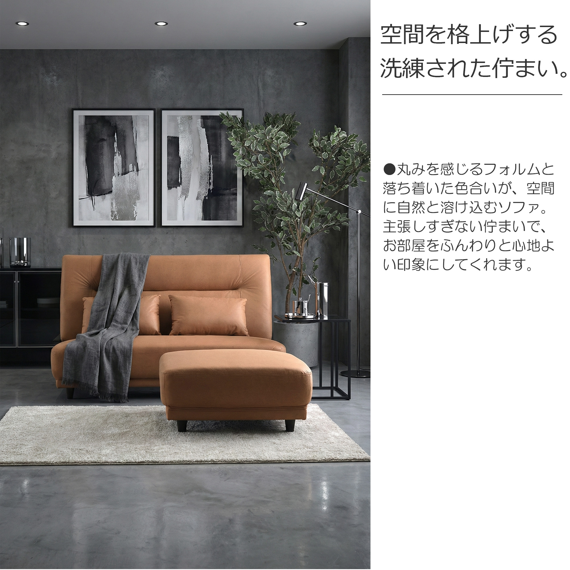 新生活 一人暮らし 引っ越し コンパクト 2.5pソファ スツール付き