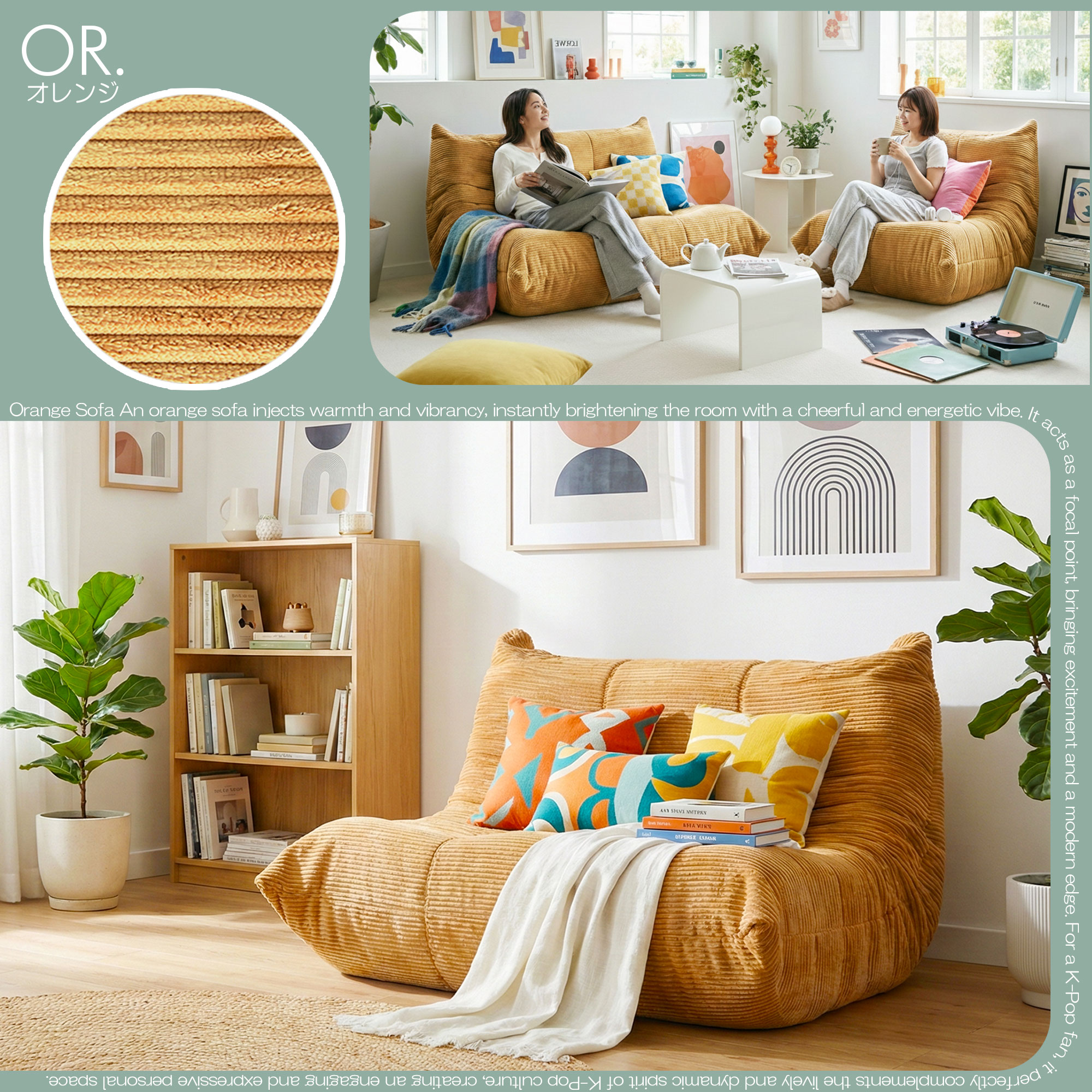 ソファ ソファー 圧縮 布張り 2人ファブリック モコモコ ふかふか 2人