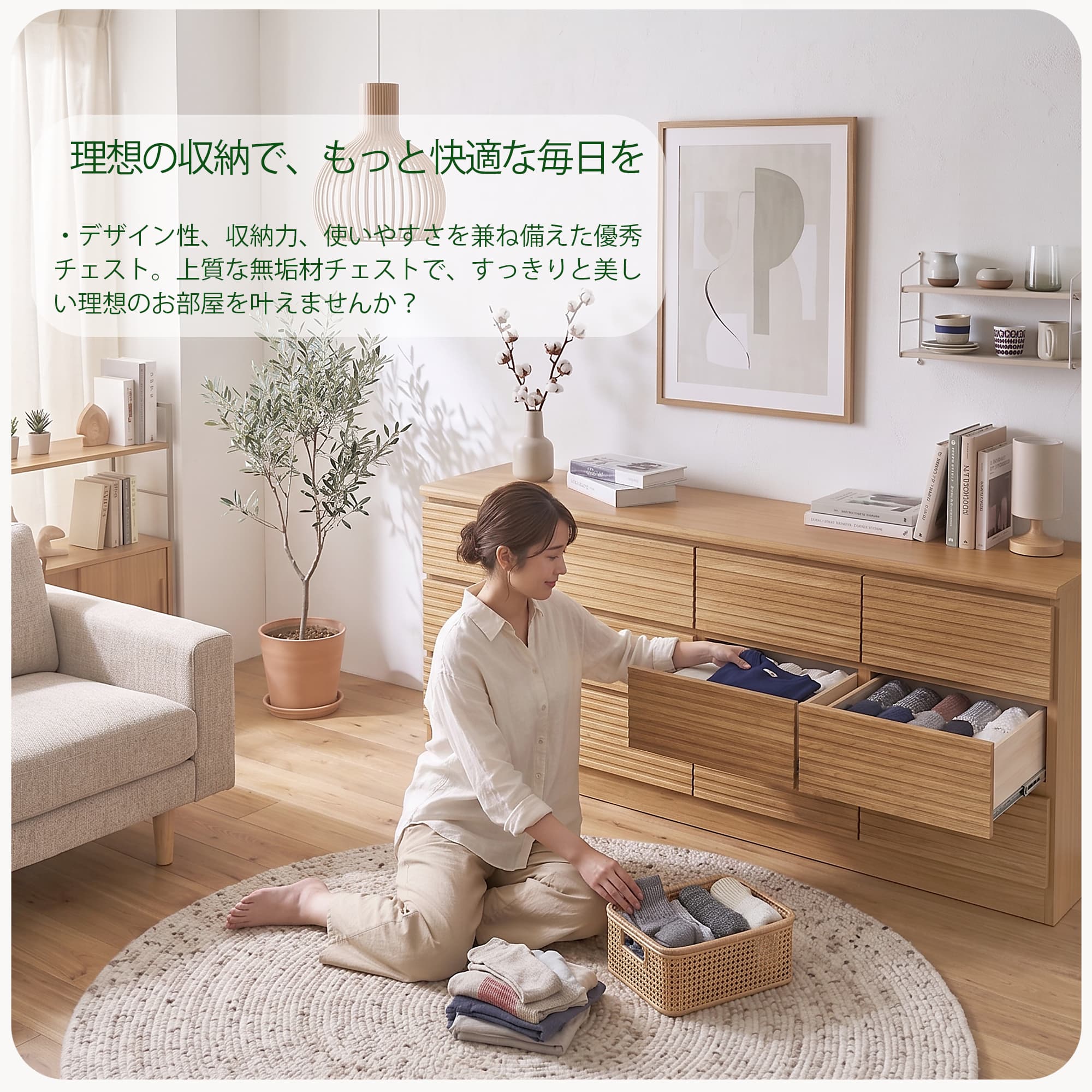 ローチェスト 160cm 収納 ブラウン ナチュラル : 家具の杜 - 通販