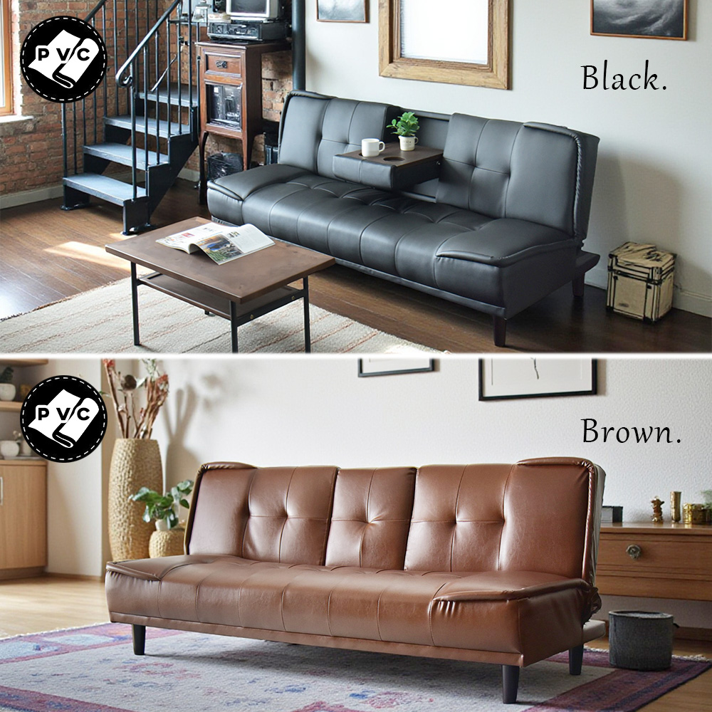 ソファベッド 180cm 3P 3人掛け エアレザー ファブリック PVC モダン
