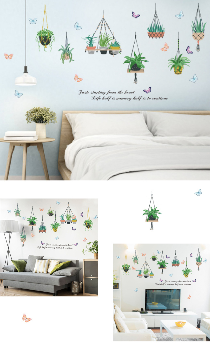 ウォールステッカー 花 植木鉢 ハンギングプラント 北欧 木 植物 壁紙 シール ウォールシール はがせる おしゃれ かわいい 壁飾り 模様換え Ws Sk9329 Creative Style 通販 Yahoo ショッピング