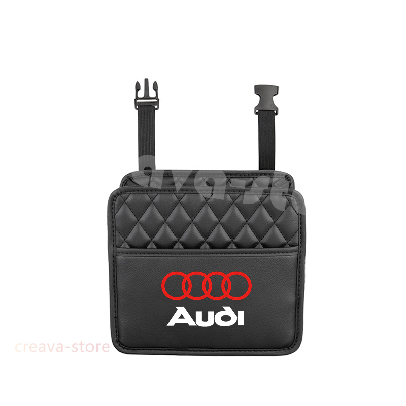 アウディ専用 ヘッドレスト収納ボックスAudi A4L A3L A6L A7 Q5L Q3 Q2L Q7 Q8 小物入れ ゴミ箱 シートバックポケット 2個セット｜creava-store