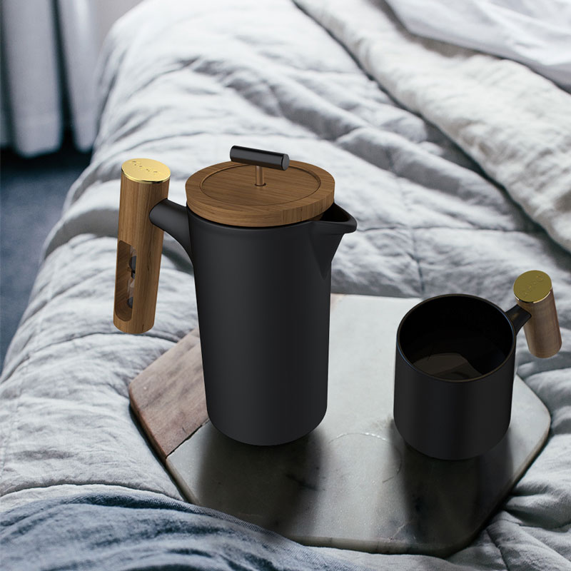 送料無料】DHPO セラミックフレンチプレス コーヒープレス ブラック