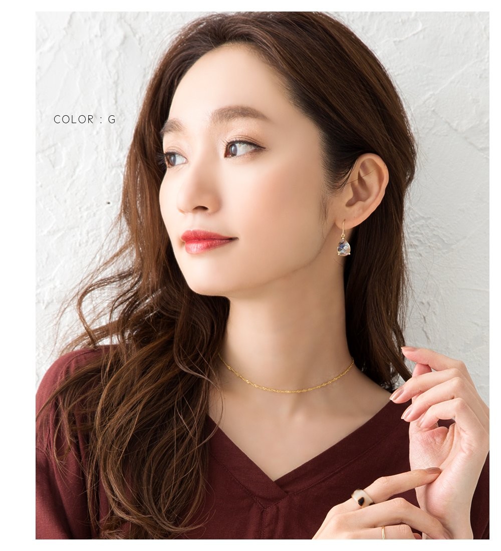 Cream dot. 全7色 ピアス レディース フックピアス ドロップ 雫