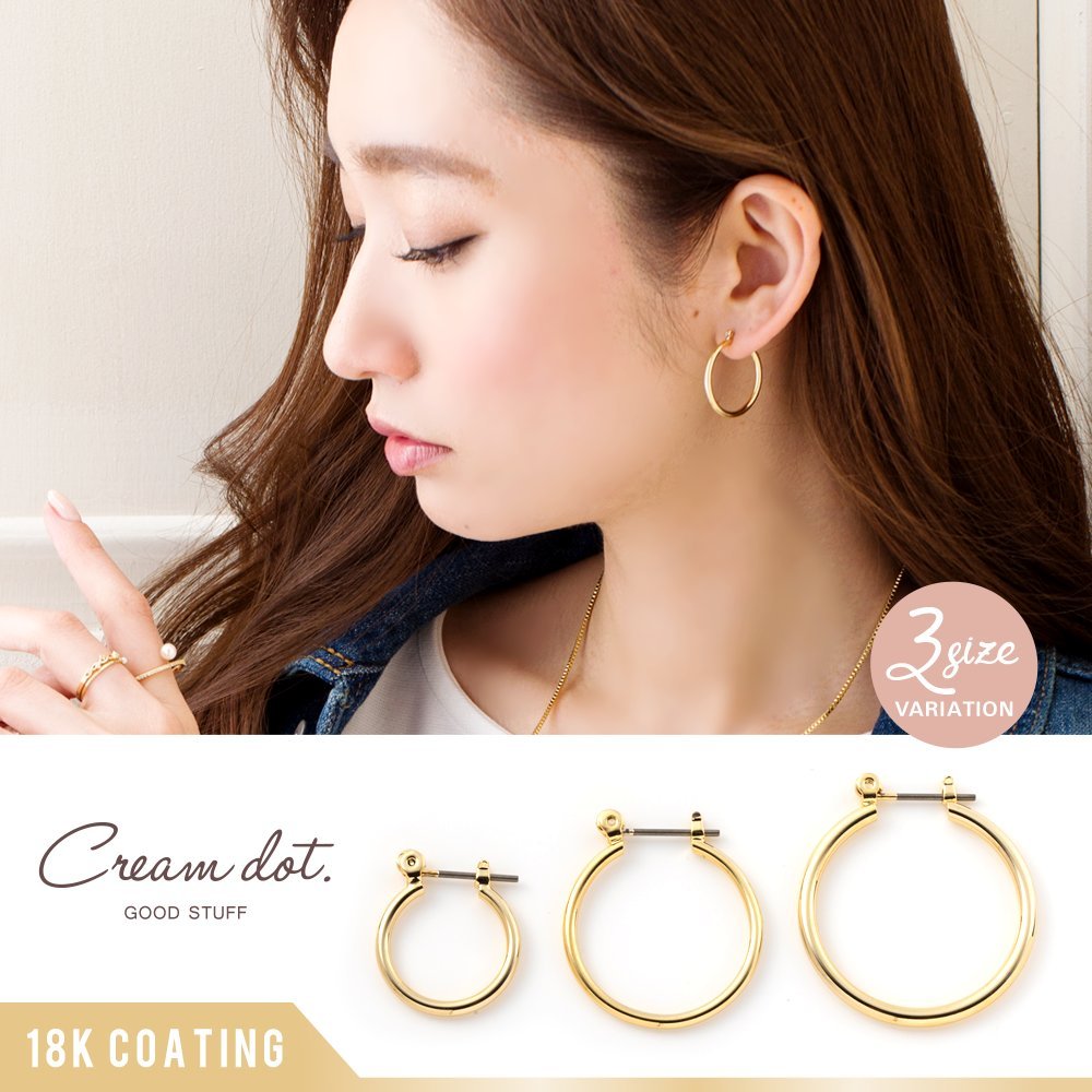 Cream dot. ピアス フープピアス レディース ゴールド シルバー