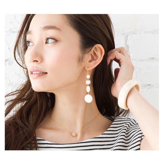 Cream dot. 天然石風 バングル レディース オープンバングル
