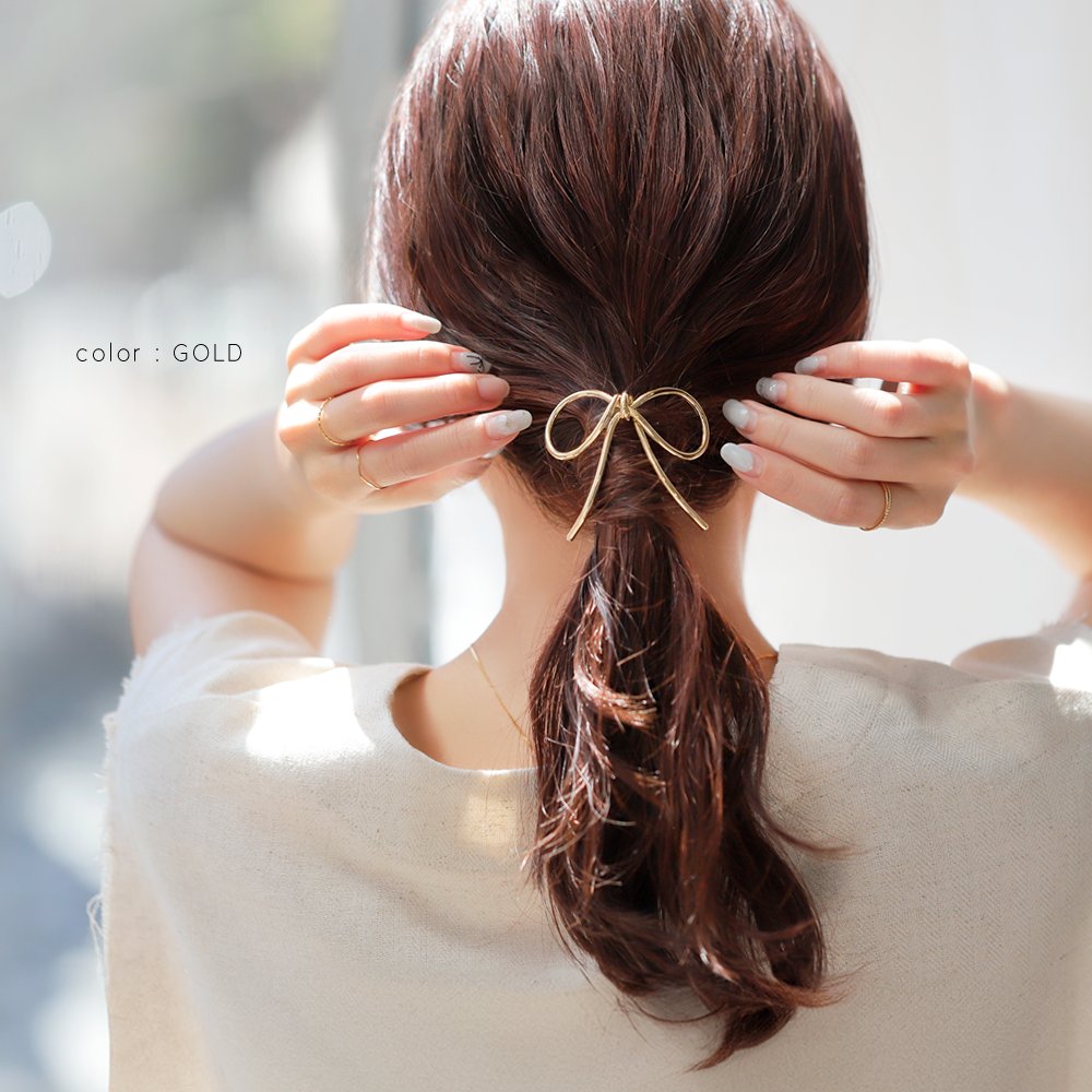 THBT メタル モノグラム ランドスケープ ポニーカフ Cream dot.（クリームドット） ヘアカフ ポニーフック ヘアフック