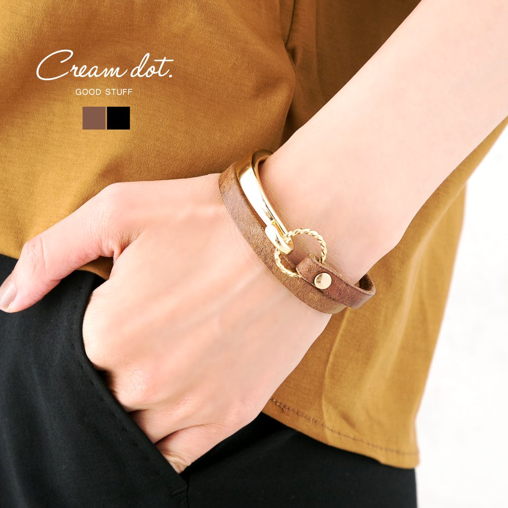 Cream dot.（クリームドット） ブレスレット リアルレザー 本革 牛革 2