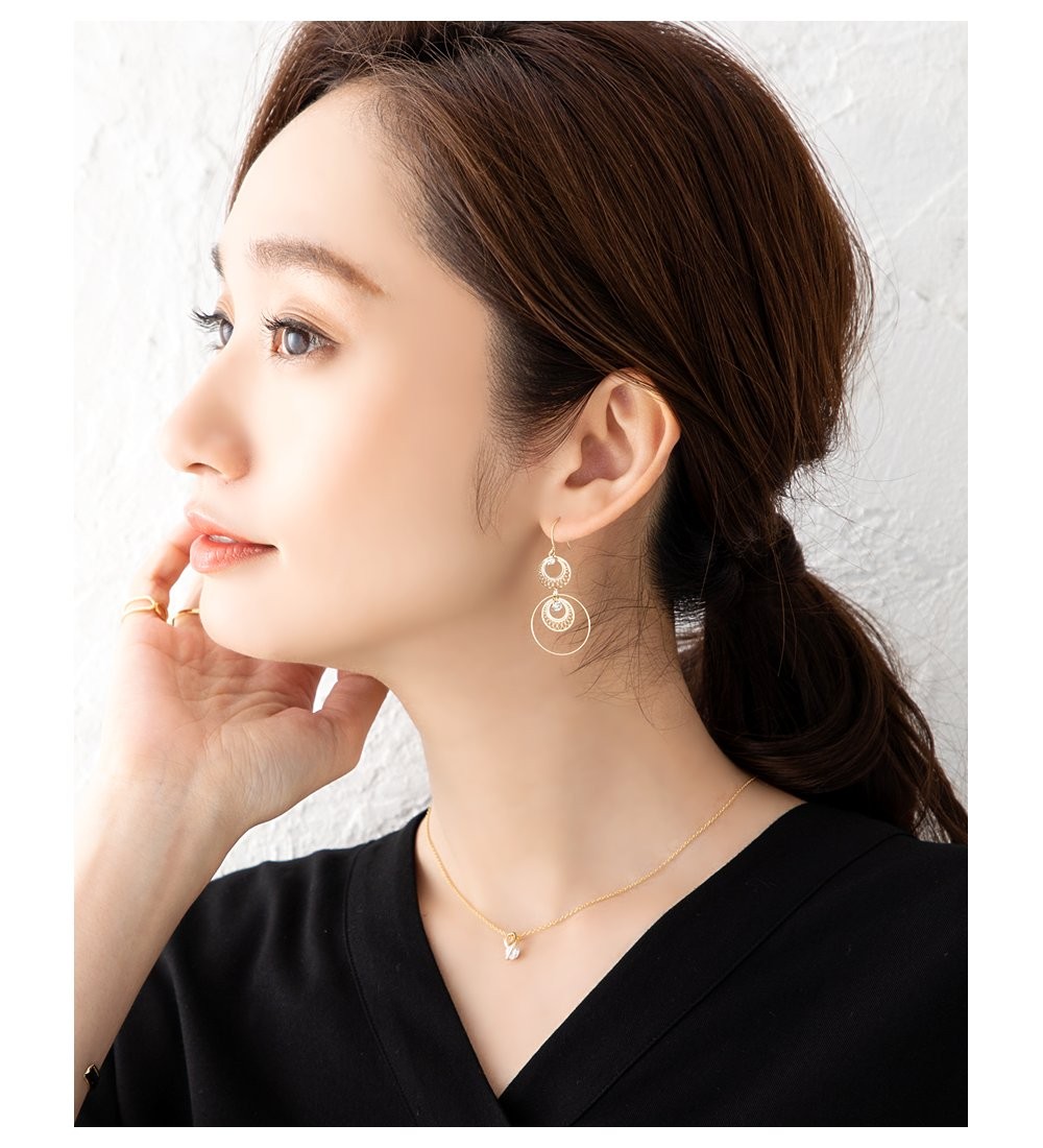 365 ベージュ マーブル ゴールドプレート　ピアス　イヤリング　ハンドメイド 365 ベージュ マーブル ゴールドプレート ピアス イヤリング