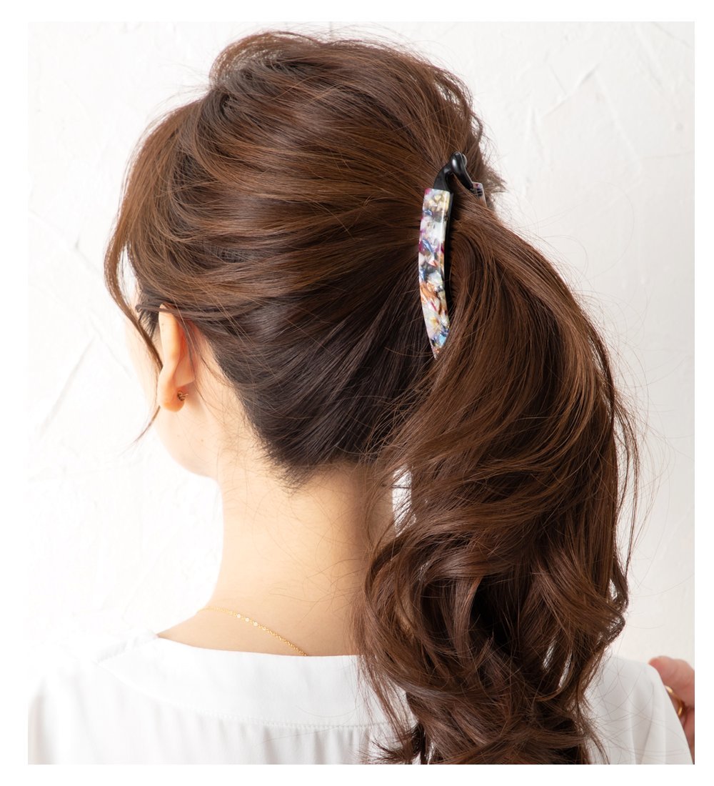 バナナクリップ ドット 麻 新品未使用 Cream dot. バナナクリップ しっかり留まる ヘアクリップ ヘア