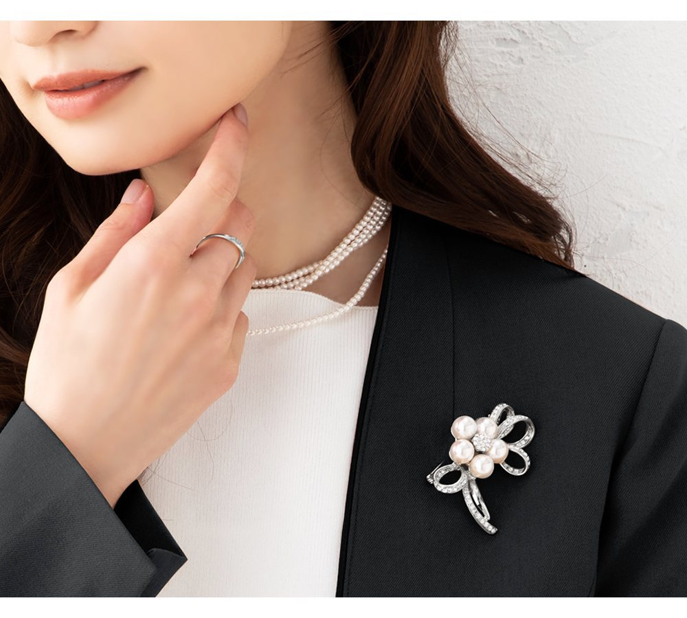 coco chanel style ブローチ パール - メルカリ