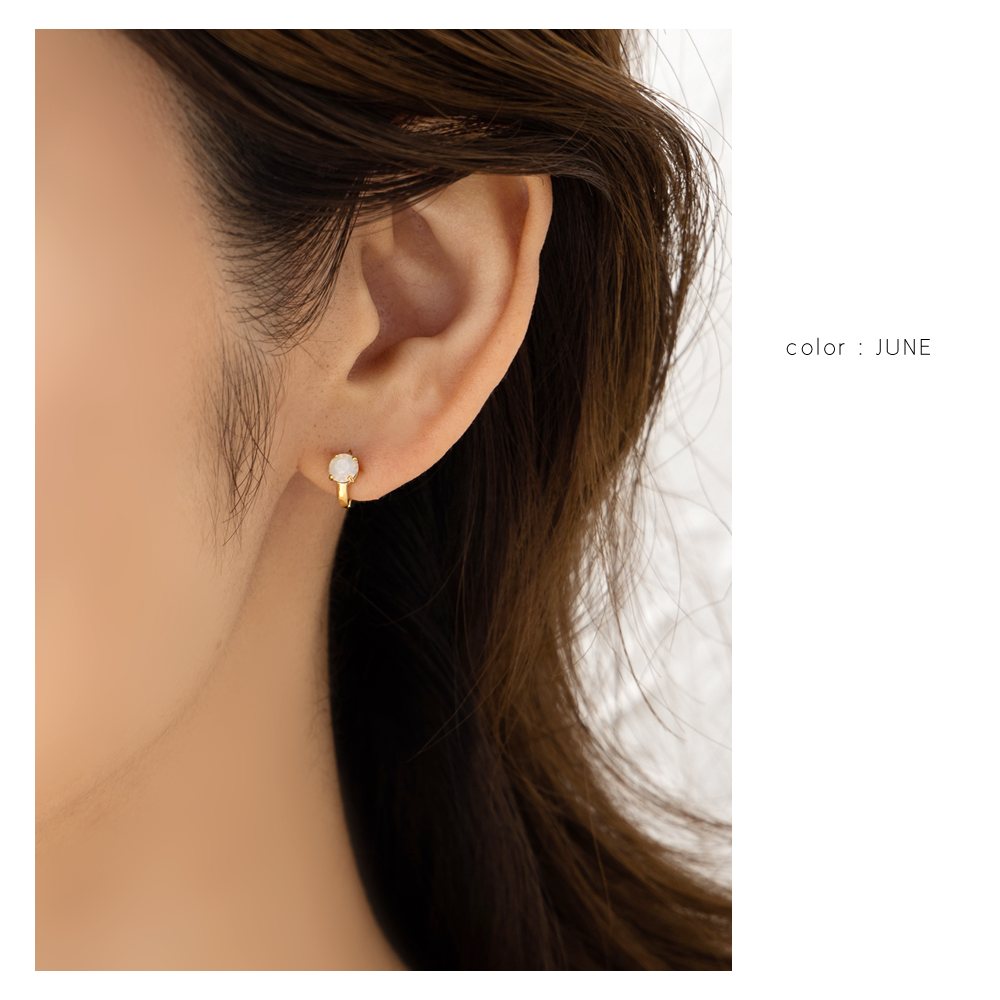 Cream dot. 【全品送料無料⇒7月15日23：59迄】ピアス フープ