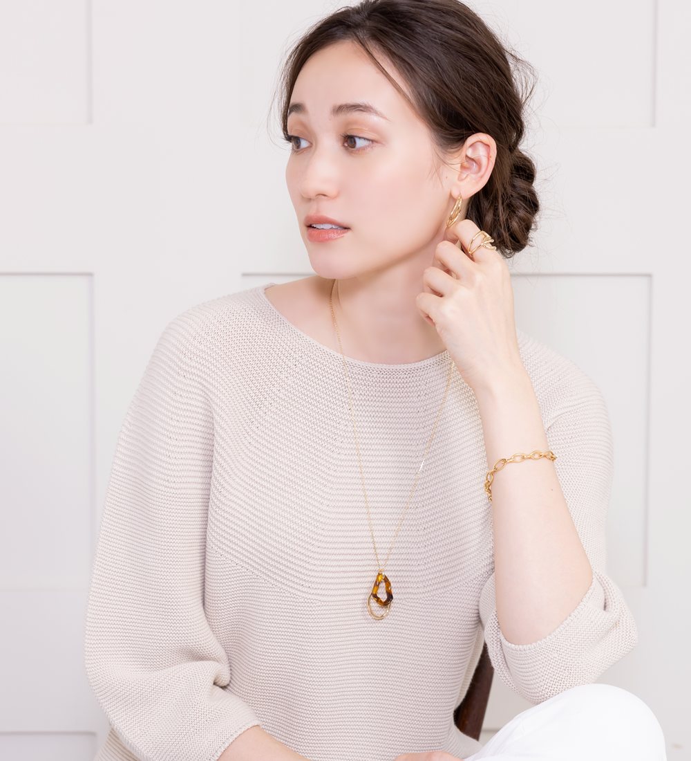 MEJURI ミックスチューブリング ツートンカラー関税＆送料込 Cream dot. リング 指輪 レディース バイカラー メタル 曲線 ご
