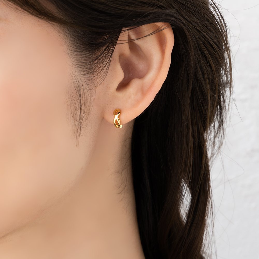 ≪PILGRIM≫ぷっくり スモール フープ ピアス 中折れ シルバー Cream dot. シルバー925 ピアス フープピアス 金属アレルギー