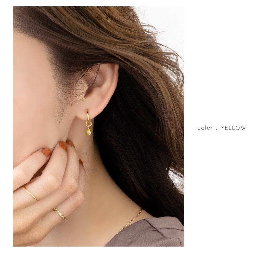 1318 ドット ゴールド ハンドメイド 大ぶり ピアス イヤリング 個性的 Cream dot.（クリームドット） 金属アレルギー対応 選べる ピアス