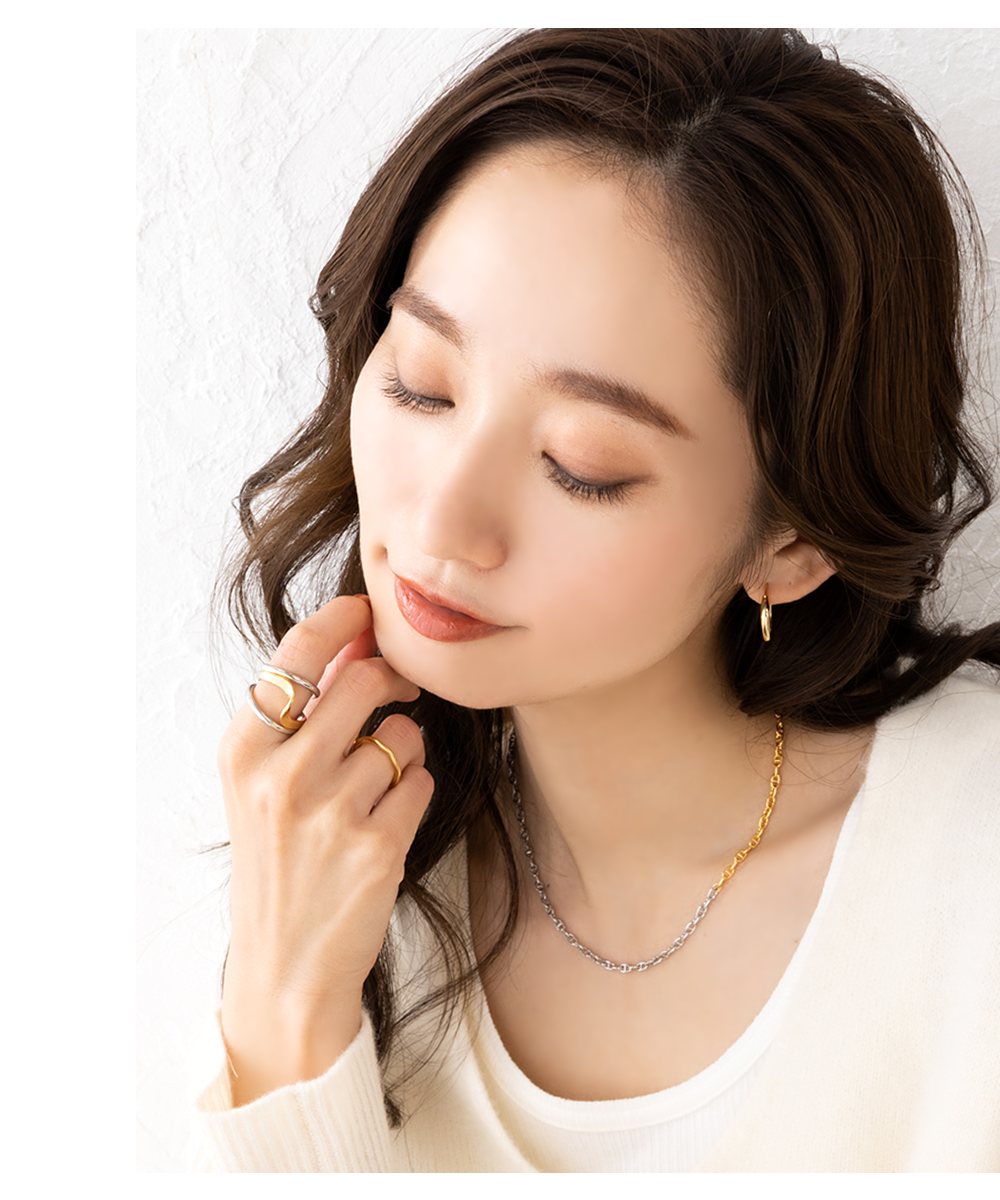 Cream dot. 【全品送料無料⇒8月31日23：59迄】ピアス フープ