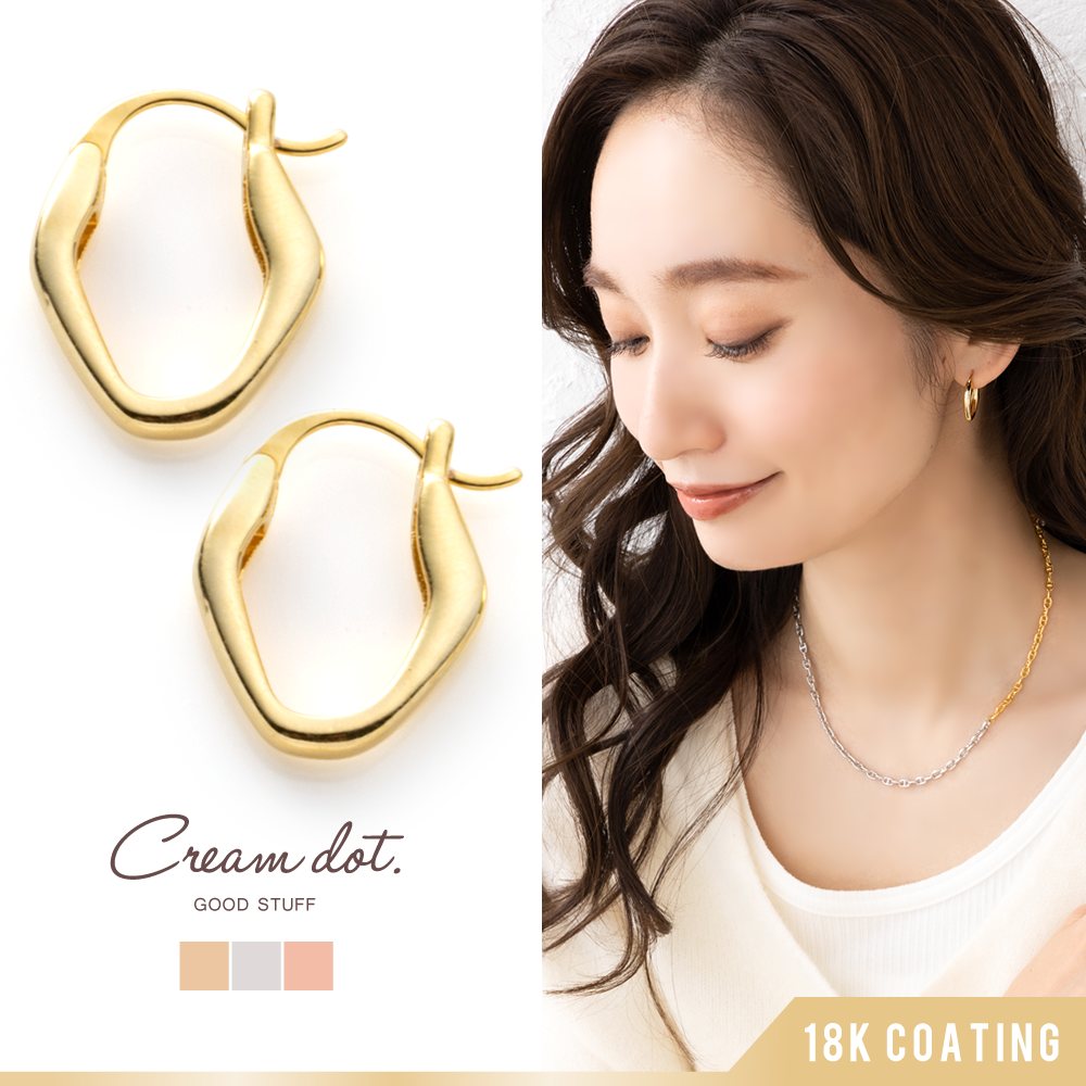 Cream dot. ピアス フープピアス 金属アレルギー ニッケルフリー