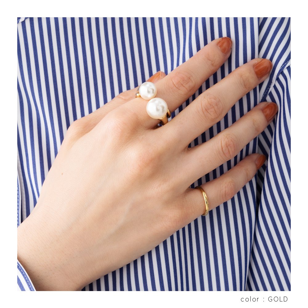 Cream dot. 2点セット リング 指輪 金属アレルギー セットリング