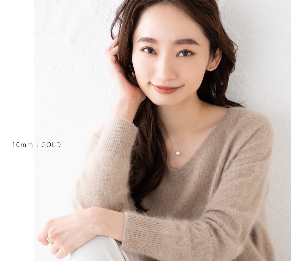 選べる6サイズ ネックレス 金属アレルギー ニッケルフリー 一粒パール 大粒 4mm 6mm