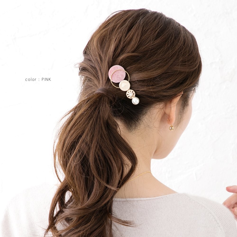 Cream dot. ヘアクリップ ヘアアクセサリー ベロアボタン ベルベット 