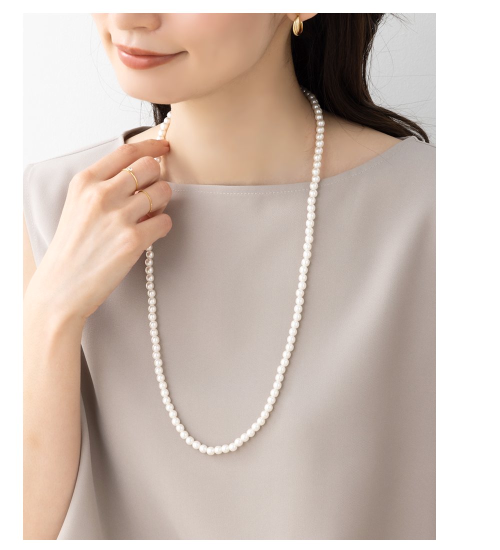 Cream dot. ネックレス ロングネックレス レディース パール