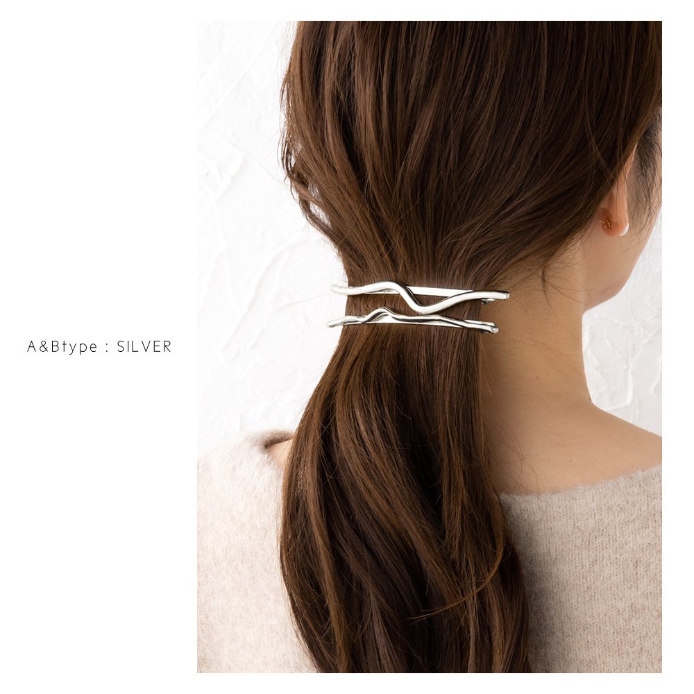 美品　アッカ　バレッタ　ヘアクリップ ゴールド アイボリー 約10cm ロゴ Cream dot. バレッタ ヘアクリップ 大きめ ヘアアクセサリー
