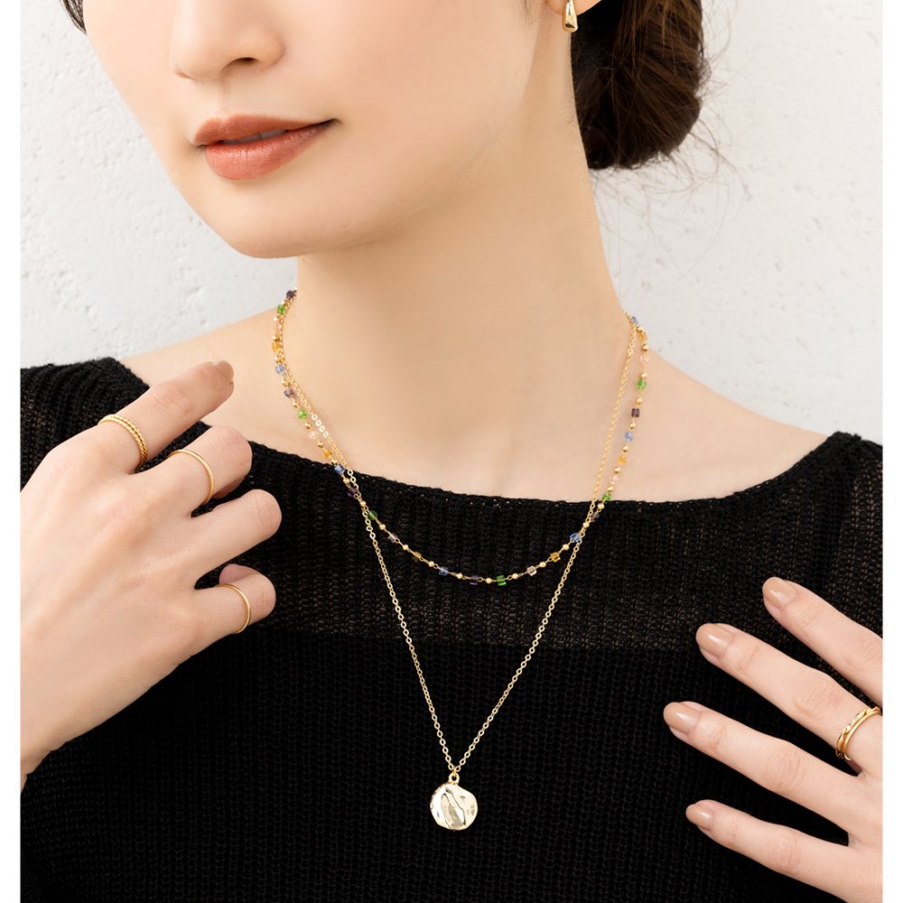 Cream dot.（クリームドット） ネックレス レディース ショート ガラス