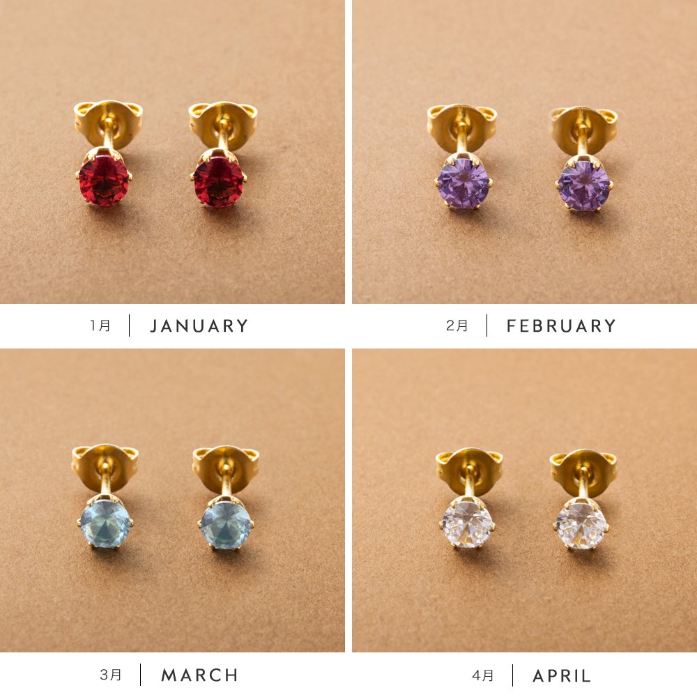 ゴールドの花形スタッドピアス　中国のお土産 Handmade】スペサルタイトガーネット スタッドピアス 14k
