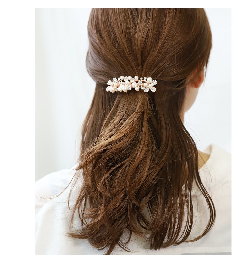 バレッタ ヘアクリップ ヘアアクセサリー 髪留め ビジュー フラワー 花 華やか 大人結婚式 二次会 お呼ばれ ゆうパケット送料無料 : k01095  : Cream dot. - 通販 - Yahoo!ショッピング