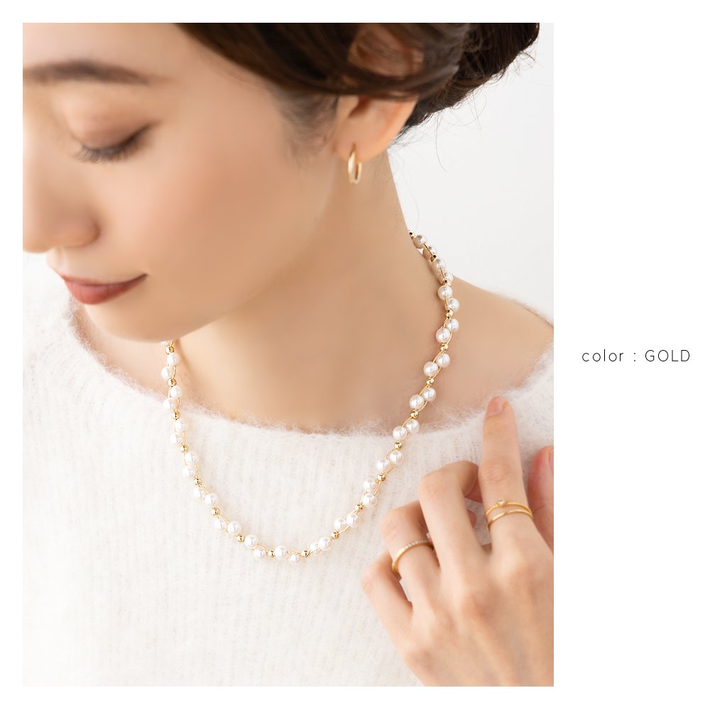 Cream dot. ネックレス レディース ショート メタルボール 大人