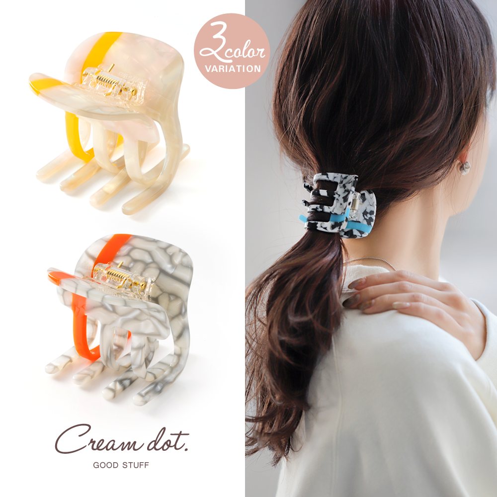 ベージュ ヘアクリップ ストーン付き 送料無料 メタルサンフラワーヘアクリップ クロス バンス