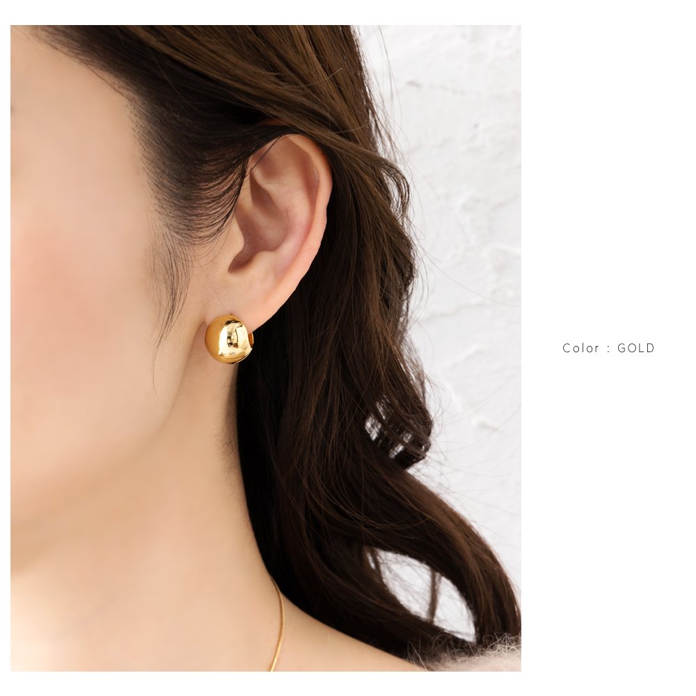 おすすめ!【ミッソマ】ゴールドスフィアスモールフープピアス Cream dot. 【全品送料無料⇒7月15日23:59迄】ピアス フープ